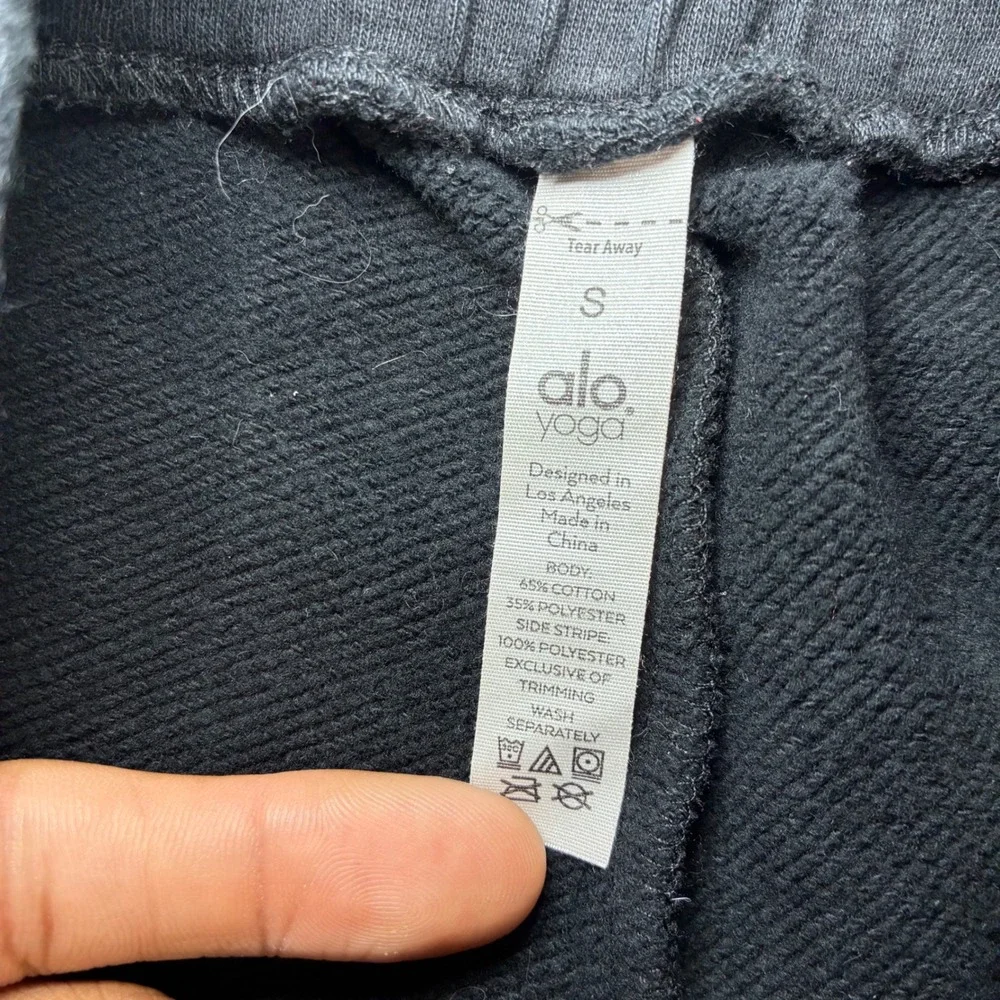 Alo Yoga Courtside Tearaway Snap Pants Women S Black Wide Leg Baggy Sweatpants